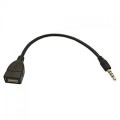 2.5mm Male Car AUX Audio Plug Jack To USB Female Cord Converter Cable
