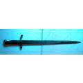 VERY RARE AND LARGE BRITISH PATTERN 1887 MARK III "SWORD BAYONET". BLADE HAS NO FULLER. MADE IN 1888