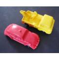 TWO "TOMTE LAERDAL" PLASTIC CARS FROM THE SIXTIES FROM NORWAY. NOT CORGI OR DINKY.