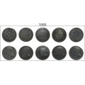 ZAR 1895 Complete Coin Set 3P 3P 1S 2S 2.5S