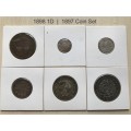 ZAR 1897 Complete Coin Set 1D (1898) 3P 6P 1S 2S 2.5S