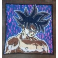 Goku Ultra Instinct hand tufted rug