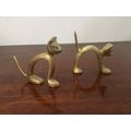 Set of 2 Vintage brass cat ornaments Hight 70mm