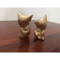 Set of 2 Vintage brass cat ornaments (Large 80mm, Small 75mm in Hight)