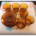 Set of 6 Duralex cup and saucers