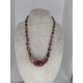 Vintage Oval Shaped Brown Gemstone Necklace