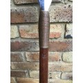 LONG SPEAR WITH LEATHER SHEATH