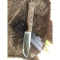CONDOR LOW DRAG KNIFE 6,58 1075 CARBON STEEL BLADE, MICARTA HANDLE, WELTED LEATHER SHEATH CTK2814
