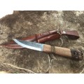 CONDOR INDIGENOUS PUUKKO KNIFE 3,9 1095 CARBON STEEL BLADE, WALNUT HANDLE, WELTED LEATHER SHEATH CT