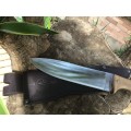 CONDOR MOONSHINER KNIFE 9 CARBON STEEL BLADE, HARDWOOD HANDLE, LEATHER SHEATH