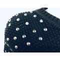 10 / 34 designer is TOPSHOP black knit wear embellished /shoulder detail.