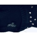 10 / 34 designer is TOPSHOP black knit wear embellished /shoulder detail.