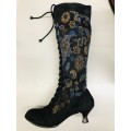 5 or 51/2 imported tapestry boots Victorian heel 38 or 38.5