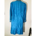 Raw silk embellished turquoise dress or tunic top suits 34 / 10