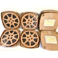 4 x Large 16mm Film Reels loaded with Film in Protective Canisters (12 inch Diameter)