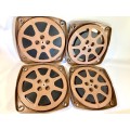 4 x Large 16mm Film Reels loaded with Film in Protective Canisters (12 inch Diameter)