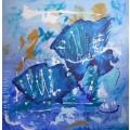 Abstract Ocean - Acrylics on canvas - 76 x 76cm