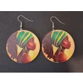 Round African Resin Earrings