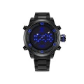 Authentic Brand New  Shark Mens Analog LED  Alarm Date Day Display Stainless Steel Quartz Watch