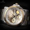 Authentic Brand New KS Royal Carving White Skeleton Mens Steampunk Automatic Mechanical Dress Watch