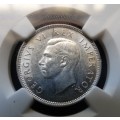Extremelly Rare 1946 South Africa Shilling AU55 Mintage 26 925 Highest grade on Bob Ever