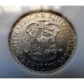 Extremelly Rare 1933 South African Two Shilling AU55