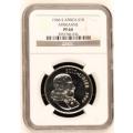 ## 1966 Afrikaans South African NGC Graded One Rand PF64 ##