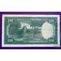 1975 Rhodesia $10 Banknote. Rhodes Watermark