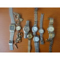 9 Women's Watches mostly quartz. One bid for all 9