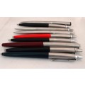 9 Parker Rollerball Pens with Refils