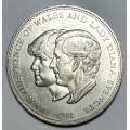 1981 GREAT BRITAIN - 25p - QE II Royal Wedding Princess Diana Commemorative Coin