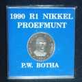 1990 South Africa  - Commemorative R1 PROOF coin - P.W.Botha