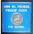1990 South Africa  - Commemorative R1 PROOF coin - P.W.Botha