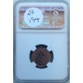 1943 ¼ P (FARTHING) - NGC GRADED - MS64 RB