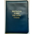 Britain`s First Decimal Coins + 1919 3 pence + 1891 1 penny + 1953 3 pence + 3x 1965 Churchill Crown