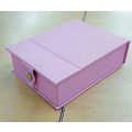 PORTABLE COSMETIC MIRROR WITH RECHARGEABLE LED LIT BORDER AND JEWELRY STORAGE BOX* pink