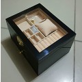 JEWELRY BOX/ CASE *REAL SOLID WOOD* JET BLACK