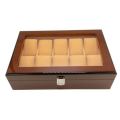 WATCH BOX  DISPLAY  CASE  STORAGE  ORGANISER 10 SLOT BLOCK DIVISION QUALITY SOLID WOOD