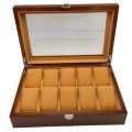 WATCH BOX  DISPLAY  CASE  STORAGE  ORGANISER 10 SLOT BLOCK DIVISION QUALITY SOLID WOOD