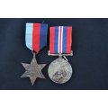 South African World War II: 1939 - 45 Star & War Medal to an officer EF