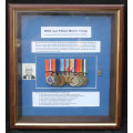 Framed group of eight medals South African Police / WWII EF