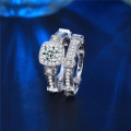 Masterpiece Mind Blowing Platinum Filled S925 Stamped 1.57cr AAA Cubic Zirconia Size 7-ONE SET LEFT