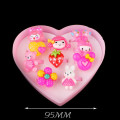 Kids Animals Flower Assorted Baby Kids Girl Children's Cartoon Rings in Heart Display Box