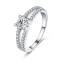Breathtaking 0.24ct Sim Diamond Ring with Zirconia Accents - Size 7