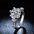 *R3499*Astonishing & Amazing! Brilliant Cut Clear Solitaire 5CT Cr.Diamond with Accents Size 6-7-8