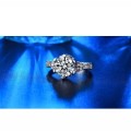 *R3499*Astonishing & Amazing! Brilliant Cut Clear Solitaire 5CT Cr.Diamond with Accents Size 6-7-8