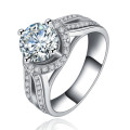 Breathtaking & Stunning! Solitaire 2.68ct Sim Diamond with Extraordinary Design & Accents-Size 7-8-9