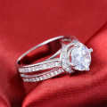 Breathtaking & Stunning! Solitaire 2.68ct Sim Diamond with Extraordinary Design & Accents-Size 8