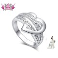 Stunning & Elegant Heart Shape Ring with Cr. Diamonds Accents - Size 7/O/55mm