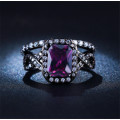 *3200* Breathtaking & Elegant 2.68 Carat Cr.Amethyst Ring with Amazing Sim Accents - Size 7/O/55mm